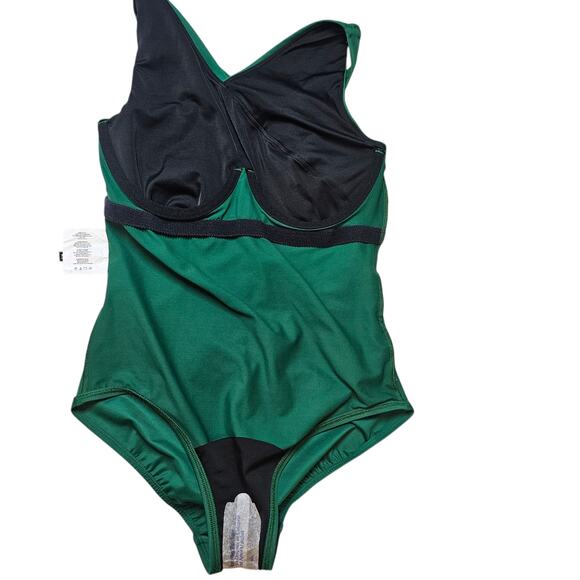 Miraclesuit Tulia Wrap-Style One-Piece Swimsuit in Malachite Green - Size 8 - Picture 5 of 8